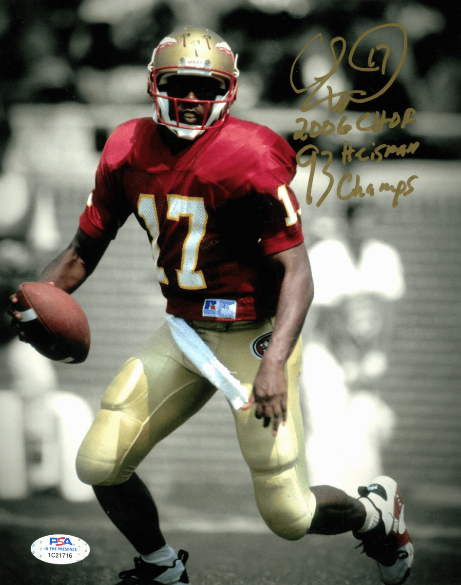 Charlie Ward Signed FSU 8x10 Photo Spotlight w/ 3 Inscriptions PSA COA #4