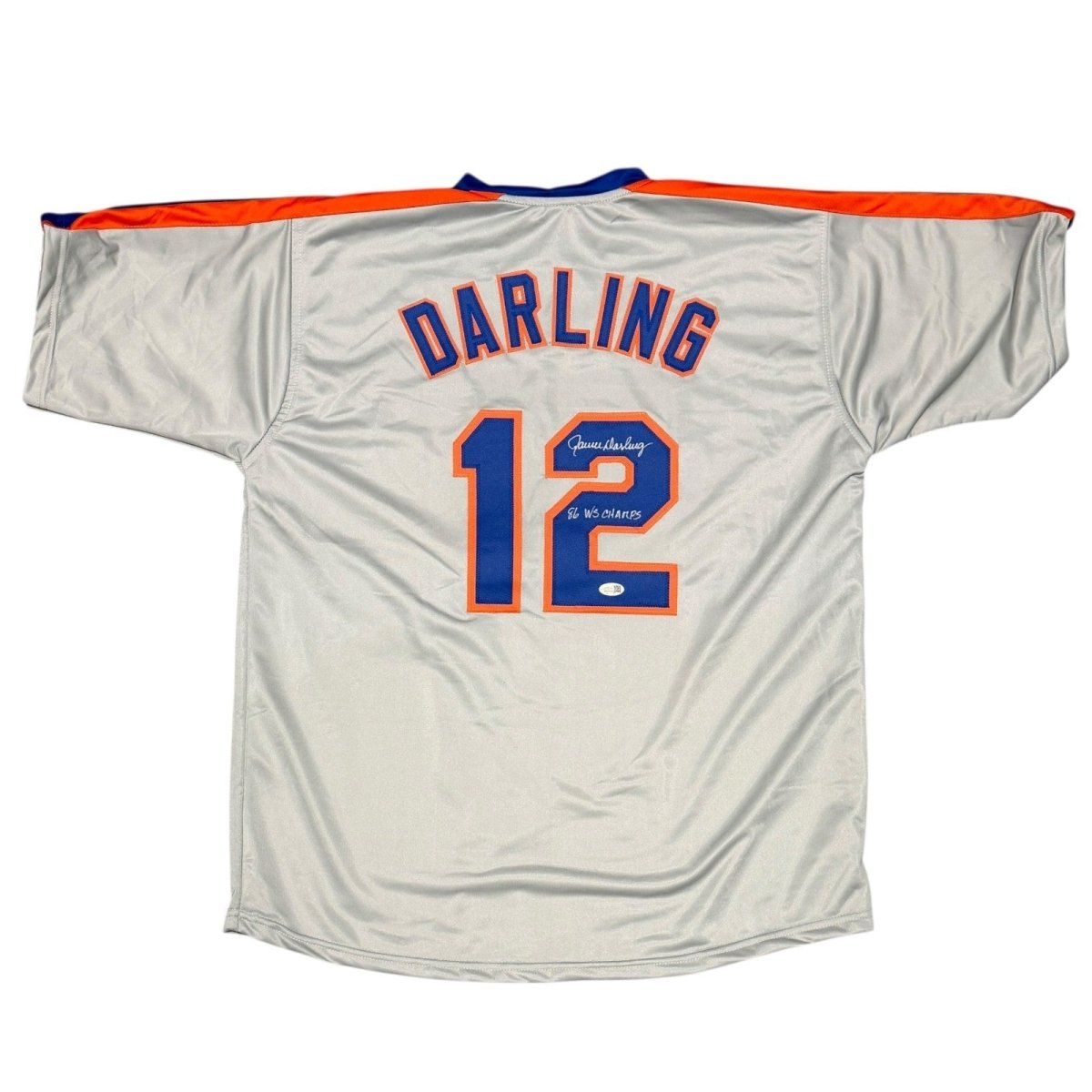Ron Darling Signed New York Mets Custom Jersey w/ 86 WS Champs JSA Witness COA