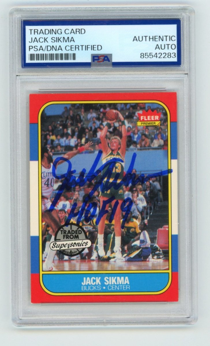 Jack Sikma 1986 Fleer #102 Signed w/ HOF 19 PSA Authentic Auto Supersonics Bucks