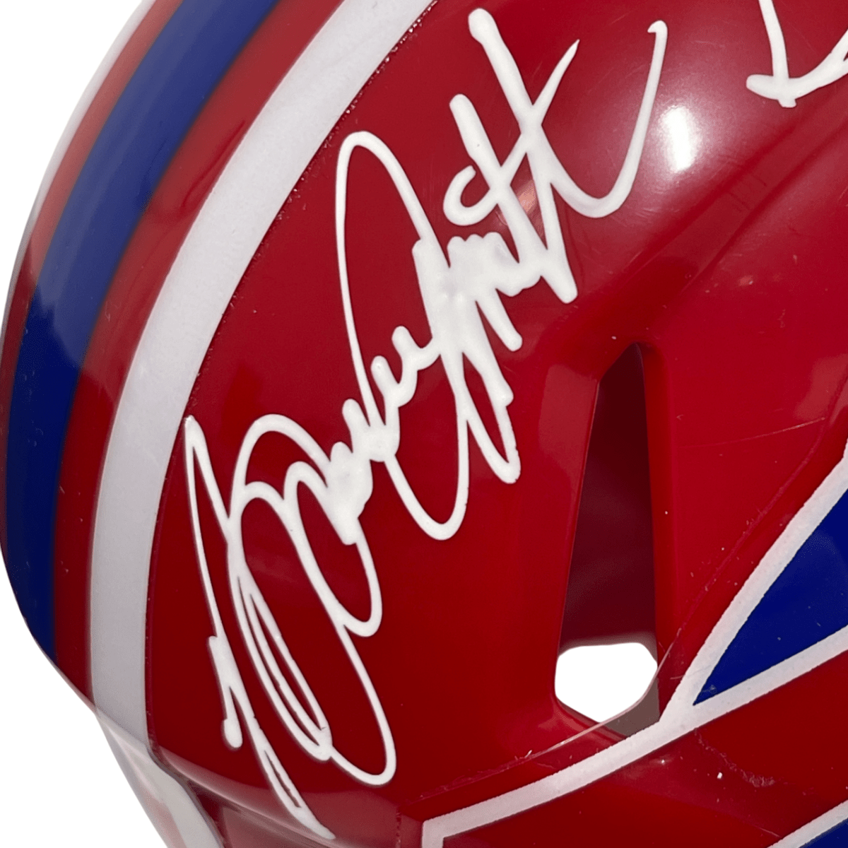 Bruce Smith Signed Bills TB Mini Helmet w/ Sackman Beckett Witness BAS COA