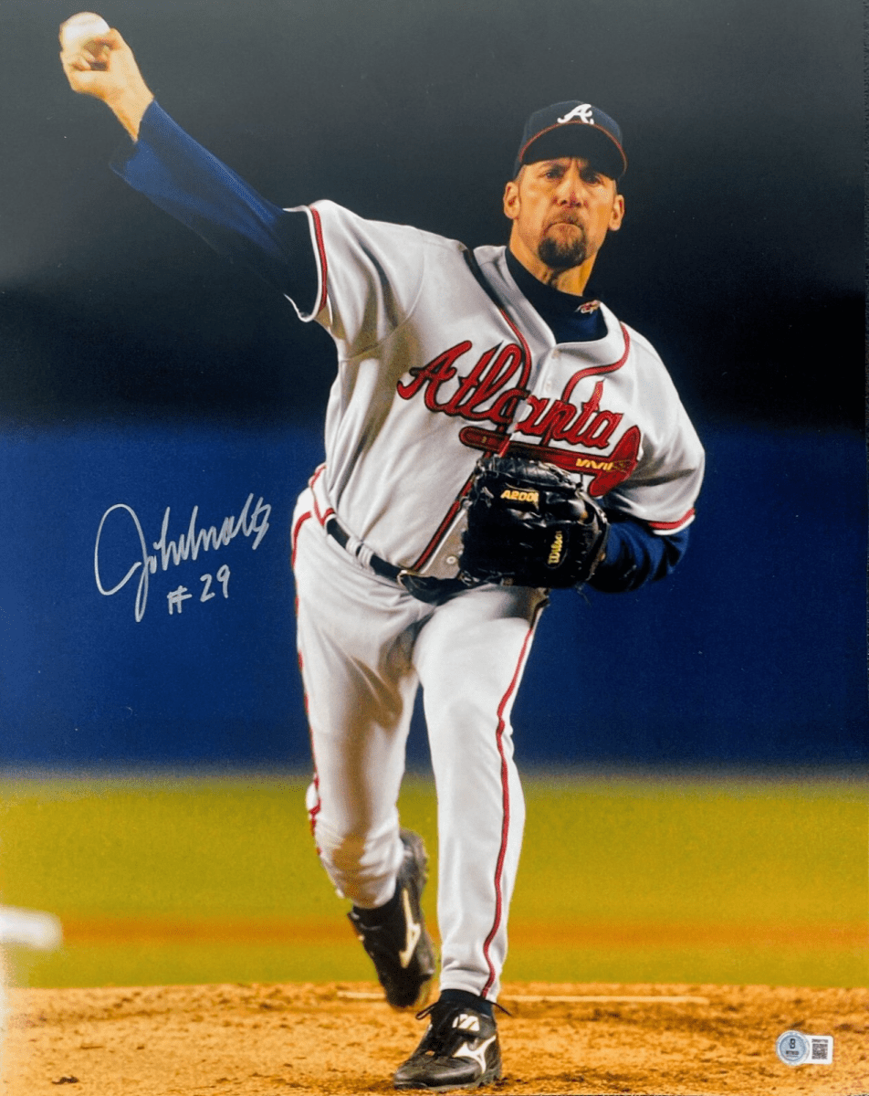 John Smoltz Signed Atlanta Braves 16x20 Photo w/ #29 Beckett Witness BAS COA