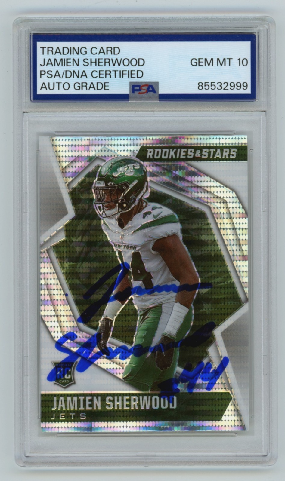 Jamien Sherwood 2021 Rookies &amp; Stars #186 Pulsar Prizm RC Signed PSA 10 Auto