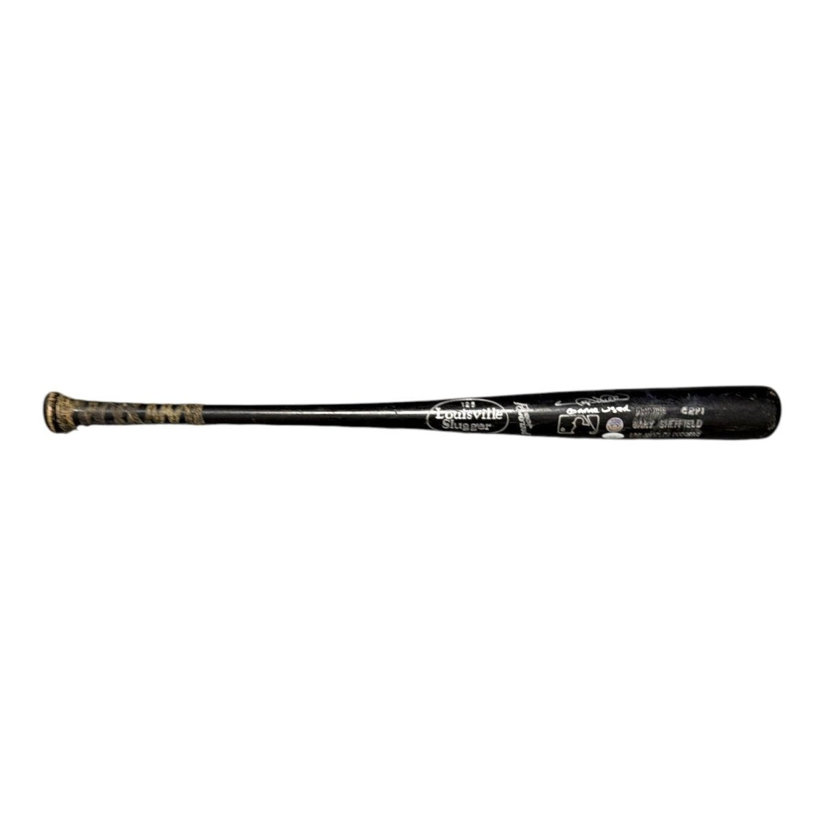 Gary Sheffield Signed Game Used Louisville Slugger Black Bat JSA COA Dodgers A