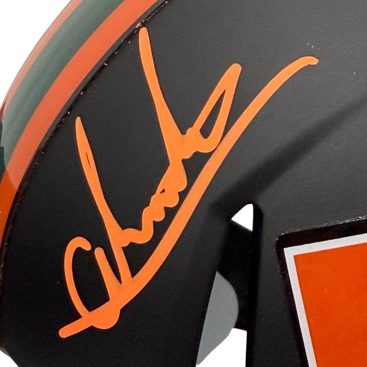 Andres Borregales Signed Black Miami Hurricanes Mini Helmet w/ The U JSA Wit COA