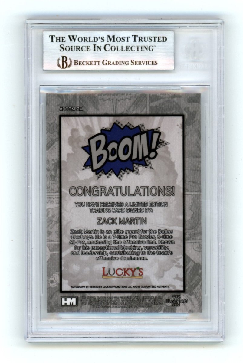 Zack Martin 2024 Hits Memorabilia BOOM Silver Signed BGS BAS Auto Cowboys