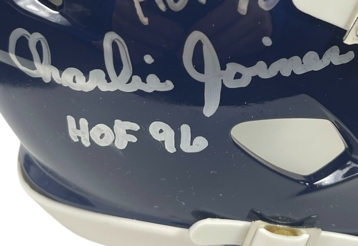 Kellen Winslow &amp; Charlie Joiner Signed Chargers TB Mini Helmet w/ HOF BAS COA