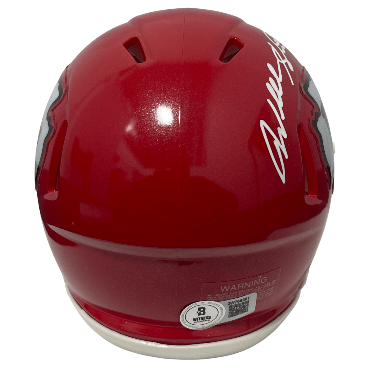 Will Shields Signed KC Chiefs Speed Mini Helmet w HOF 15 Beckett Witness BAS COA