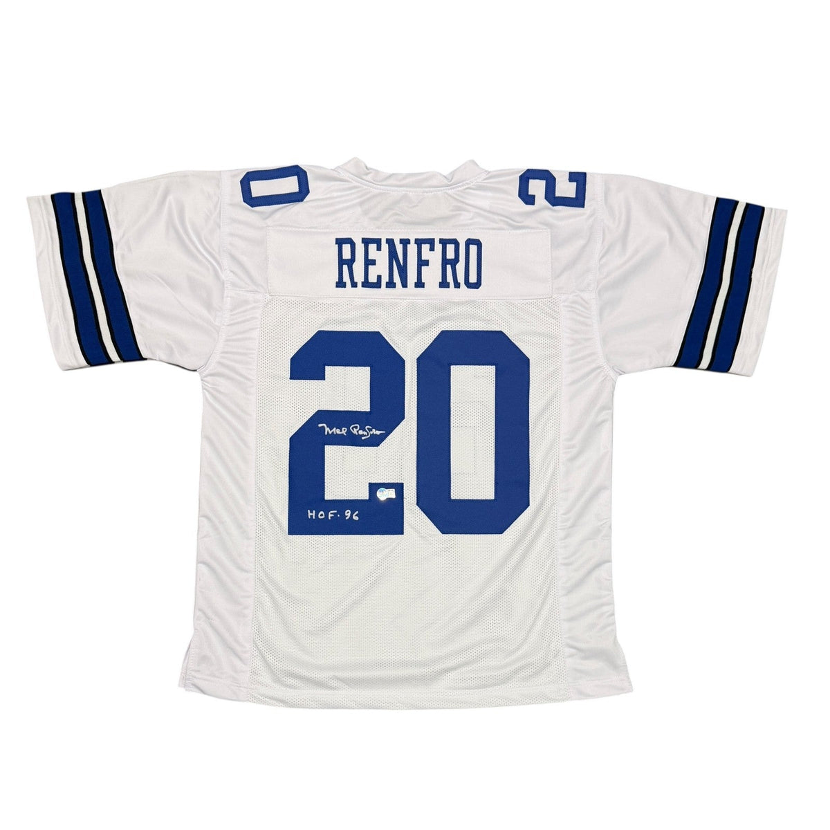 Mel Renfro Signed Dallas Cowboys Custom Jersey w/ HOF 96 Beckett Witness BAS COA