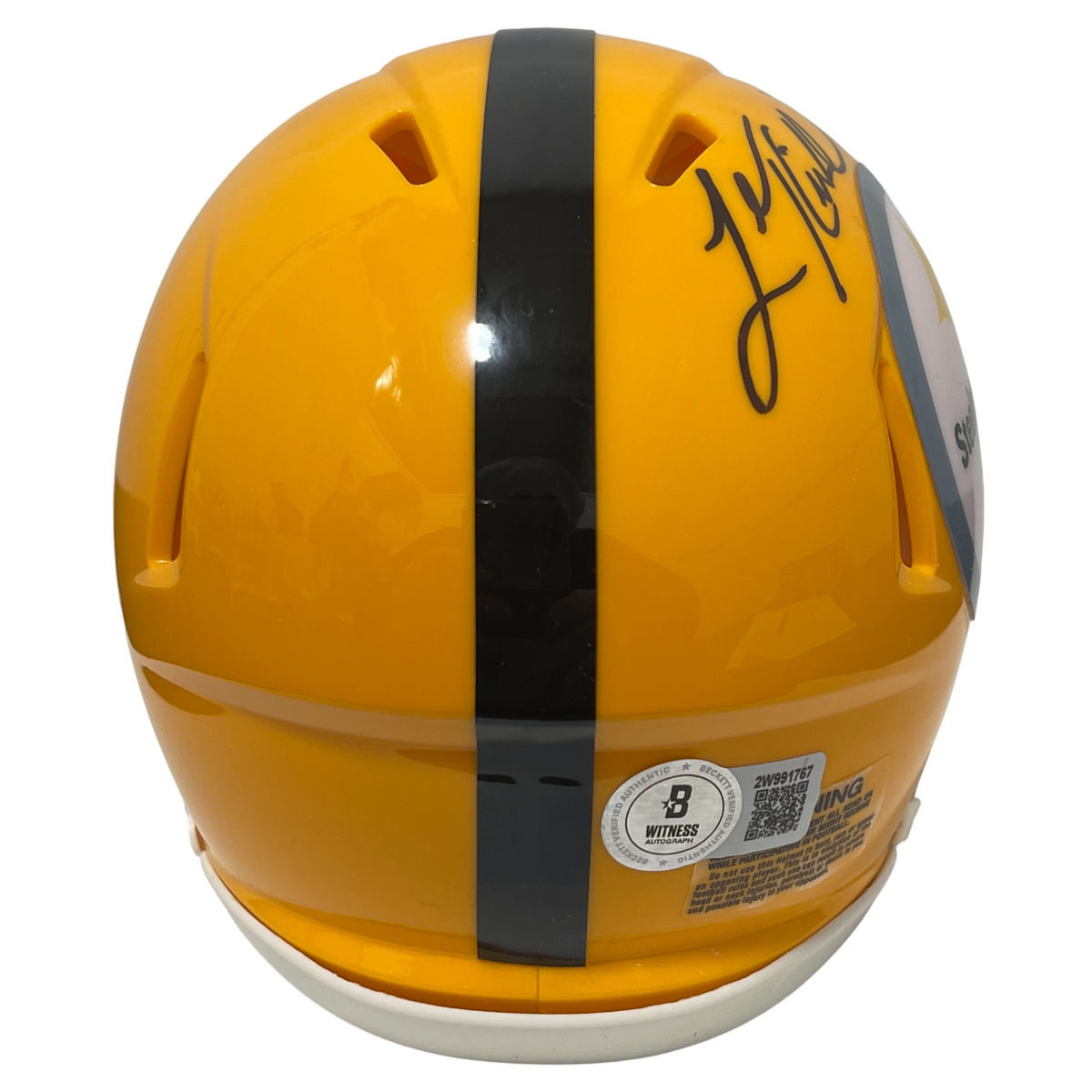 Levon Kirkland Signed Steelers Gold 75th Ann Mini Helmet Beckett W BAS COA