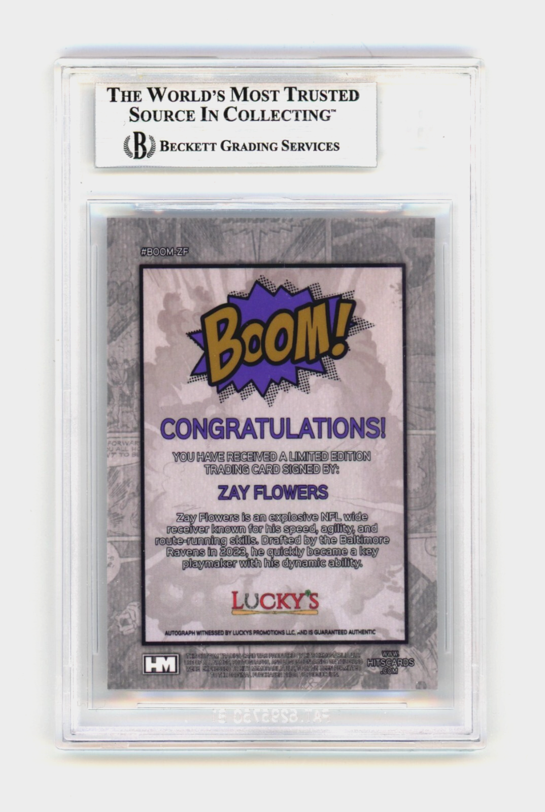Zay Flowers 2024 Hits Memorabilia BOOM Silver Signed BGS BAS Auto Ravens