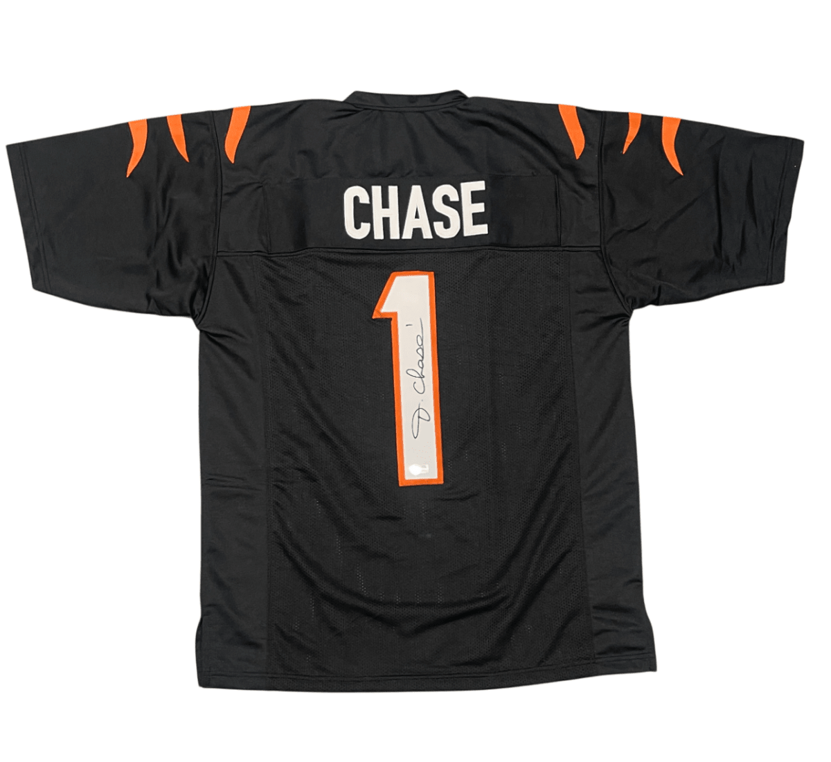 Ja'Marr Chase Signed Cincinnati Bengals Custom Black Jersey Beckett BAS COA