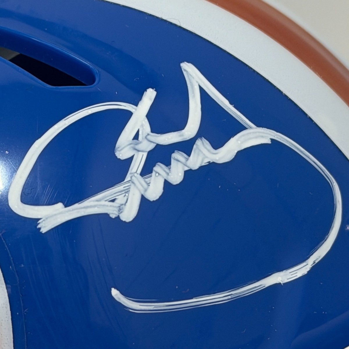Karl Mecklenburg Signed Denver Broncos TB Mini Helmet JSA Witness COA