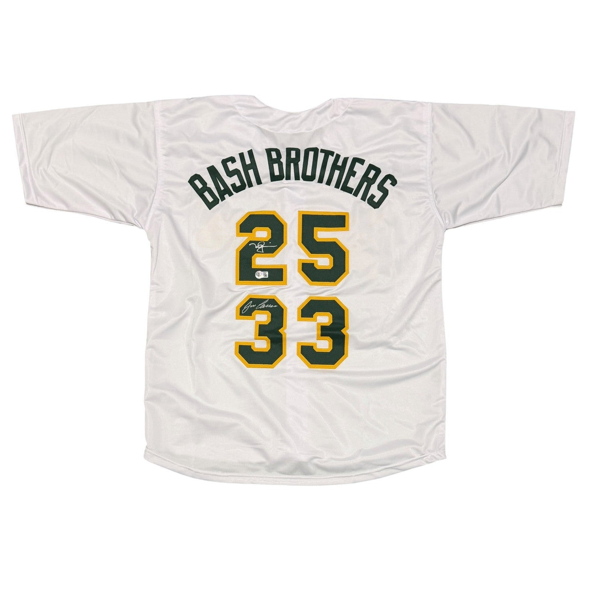 Jose Canseco &amp; Mark McGwire Signed Oakland Bash Brothers Custom Jersey BAS W COA