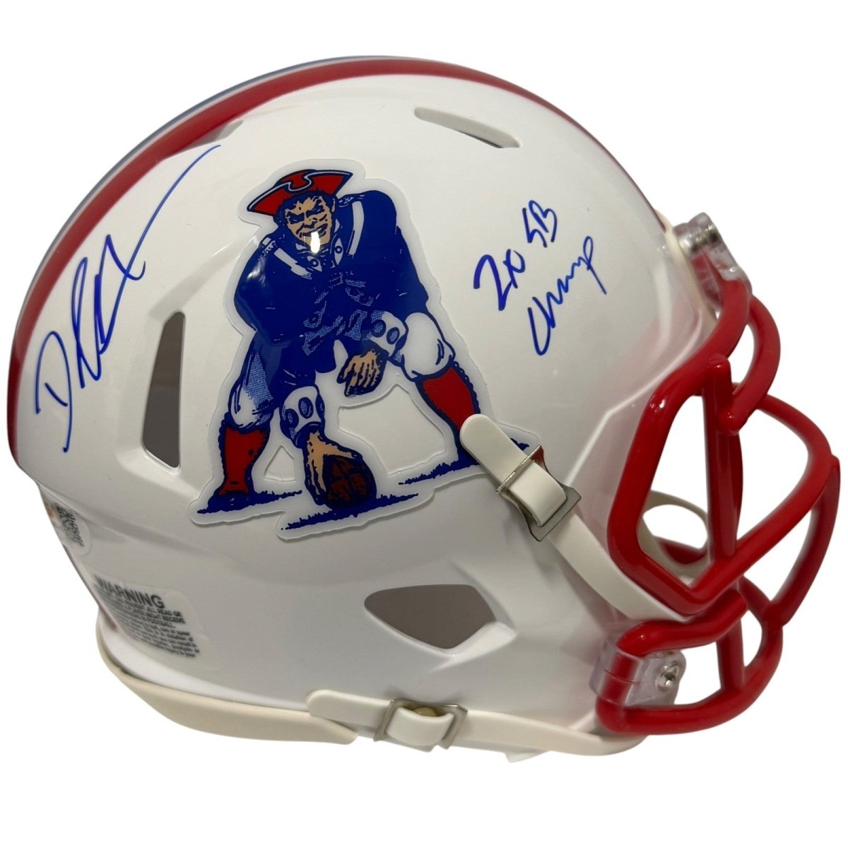 David Andrews Signed Patriots TB Mini Helmet w/ 2x SB Champ JSA Witness COA