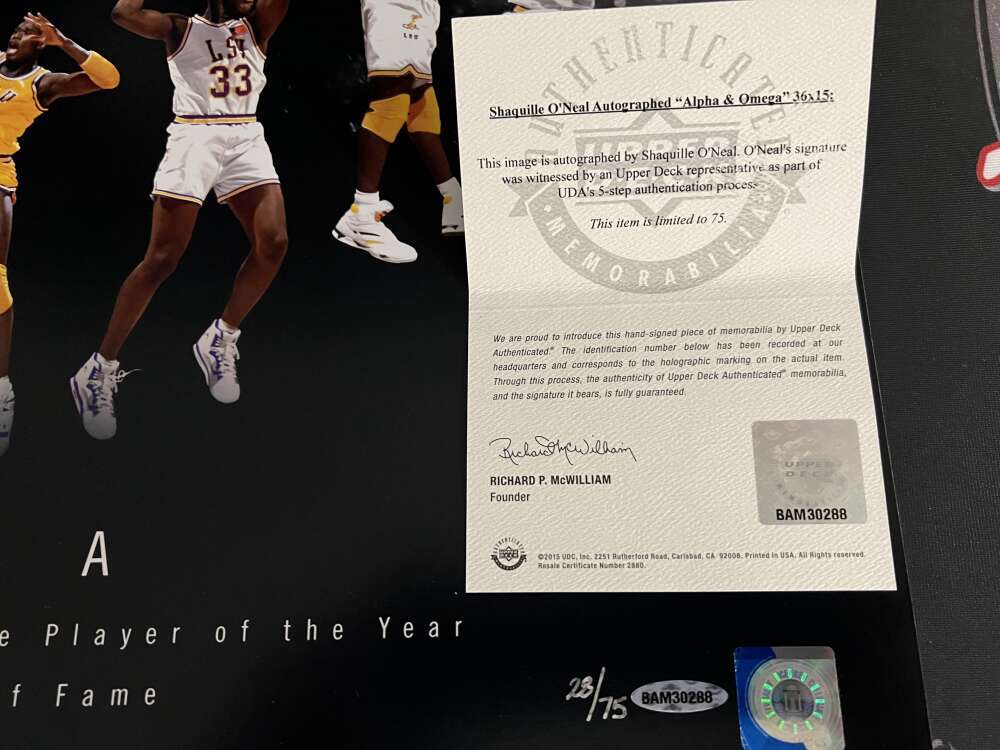 Shaquille O'Neal Shaq Signed Auto 36x15 Photo "Alpha &amp; Omega" 28/75 UDA COA LSU