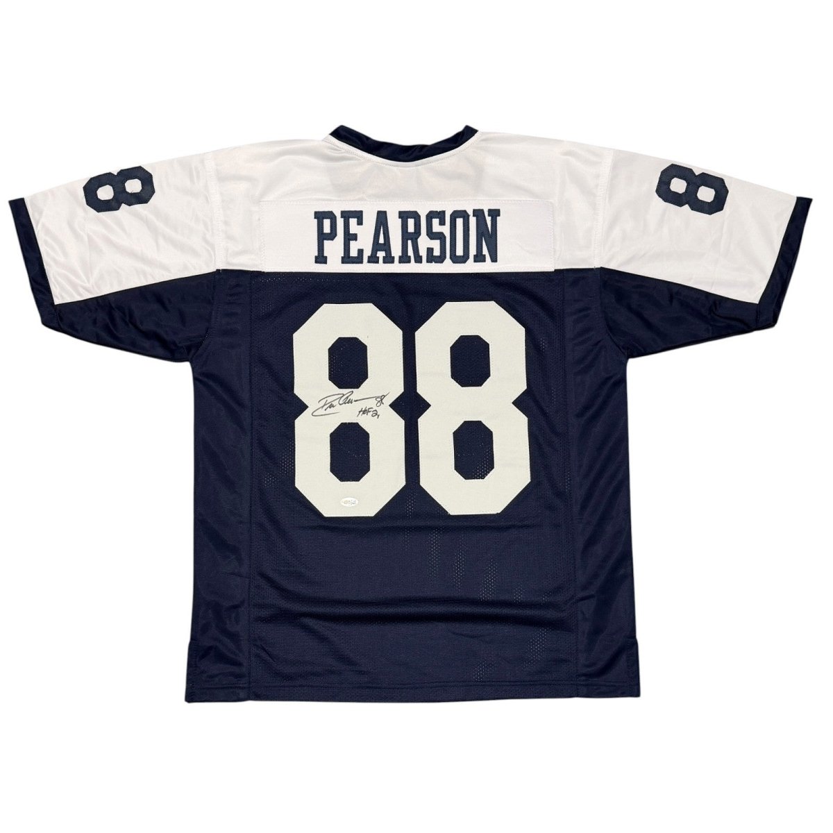 Drew Pearson Signed Dallas Cowboys Custom TB Jersey w/ HOF 21 JSA Witness COA