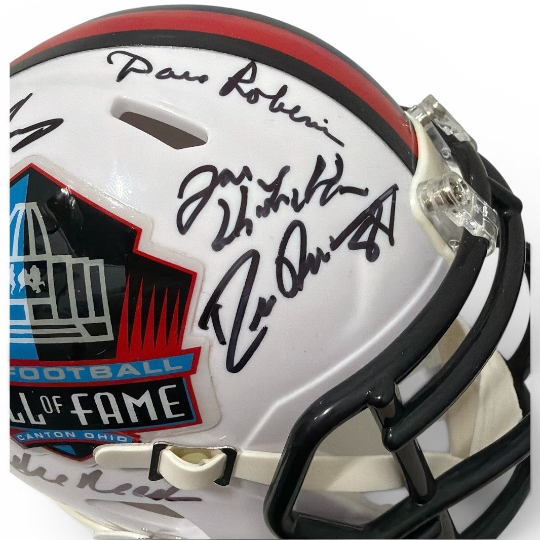 NFL Hall of Fame Multi Signed HOF Logo Mini Helmet w/ 15 Autos Beckett W BAS COA