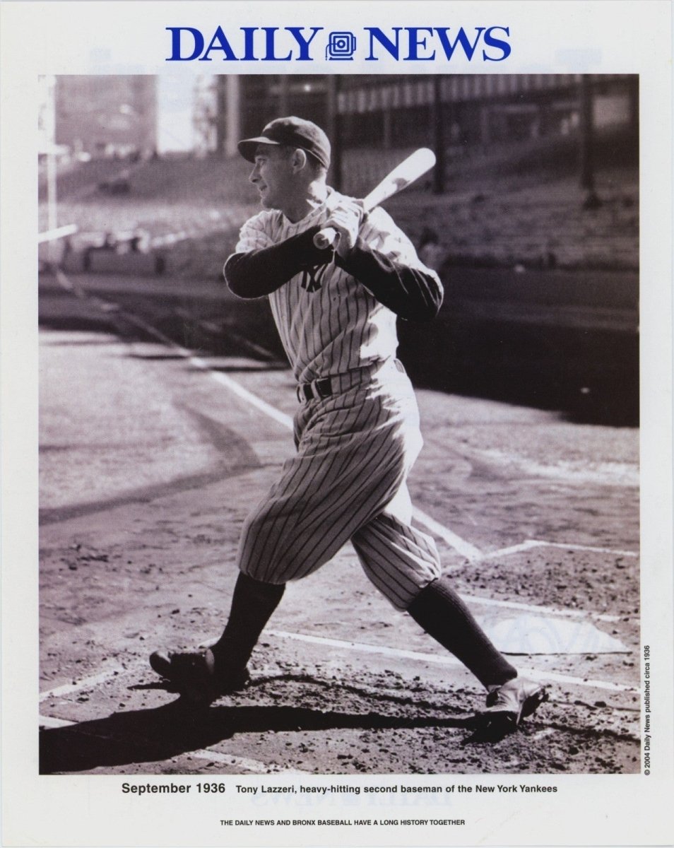 Bill Gallo Signed Autographed Daily News Tony Lazzeri Litho Print 8x10 JSA COA