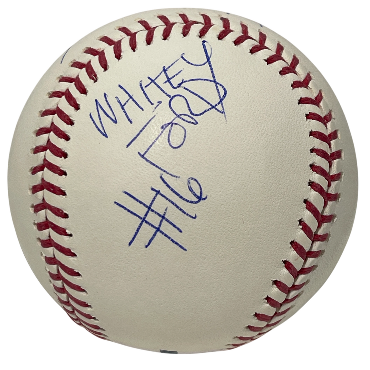 Anthony Michael Hall Signed Rawlings ROMLB Baseball JSA COA Whitey Ford A