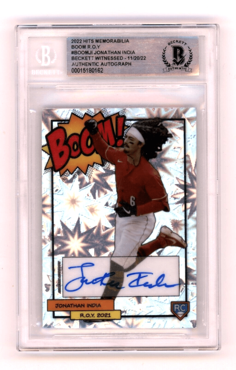 Jonathan India 2022 Hits Memorabilia BOOM Silver #/6 RC Signed BGS BAS Auto Reds