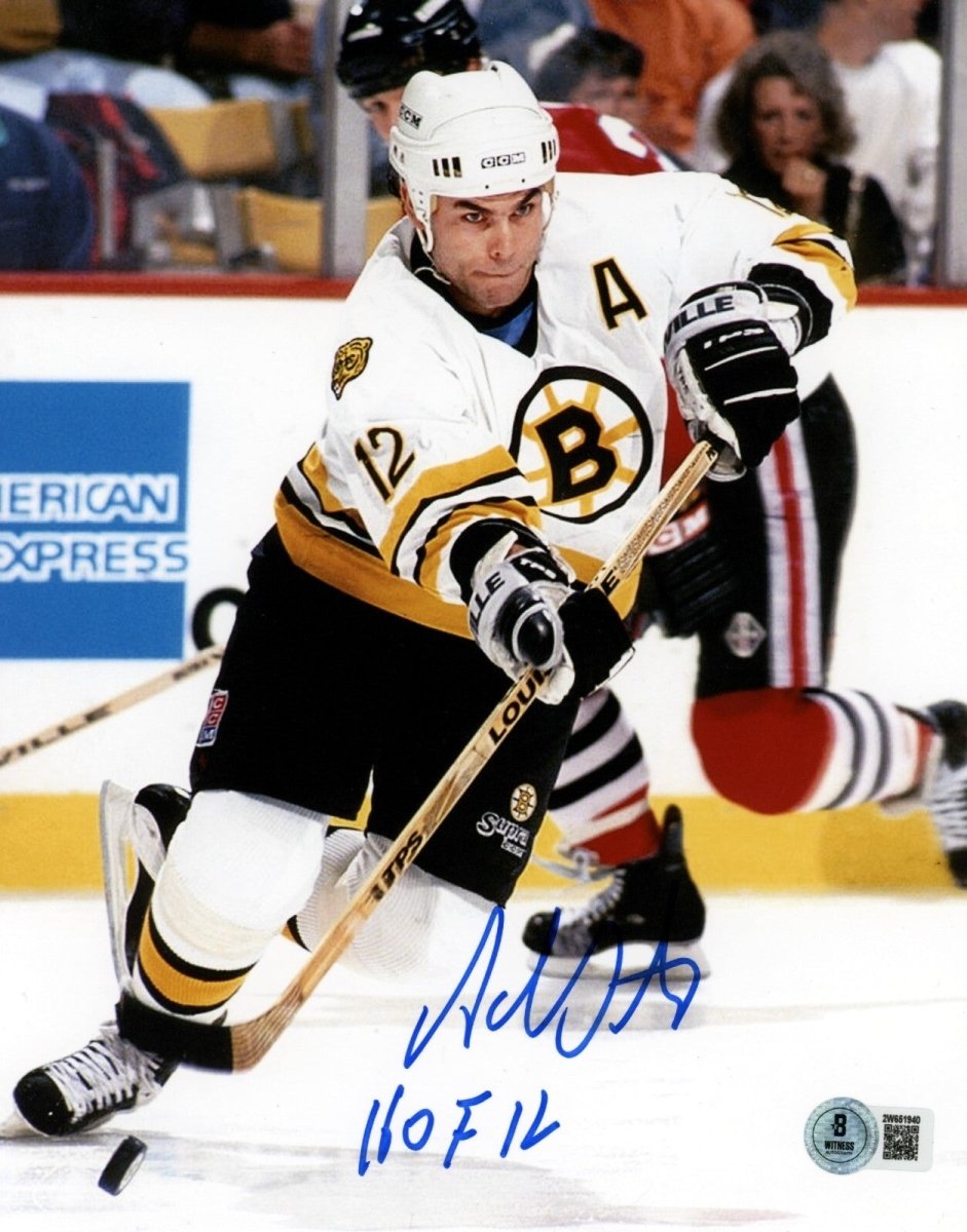 Adam Oates Signed Boston Bruins 8x10 Photo w/ HOF 12 Beckett Witness BAS COA #3