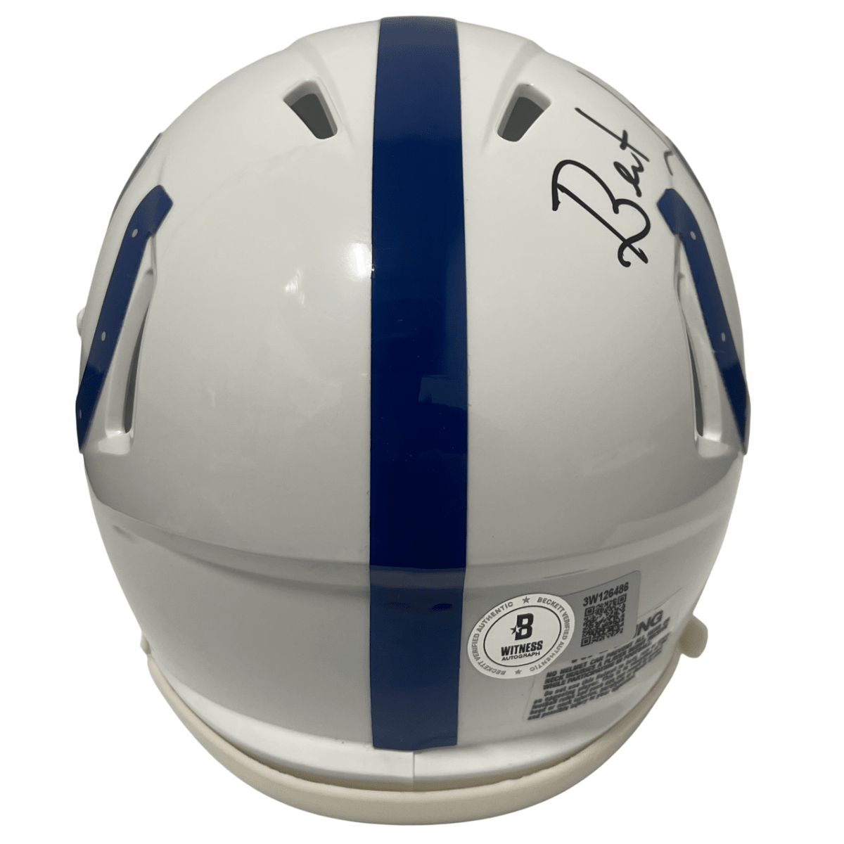 Bert Jones Signed Colts Speed Mini Helmet w/ 76 MVP Beckett Witness BAS COA