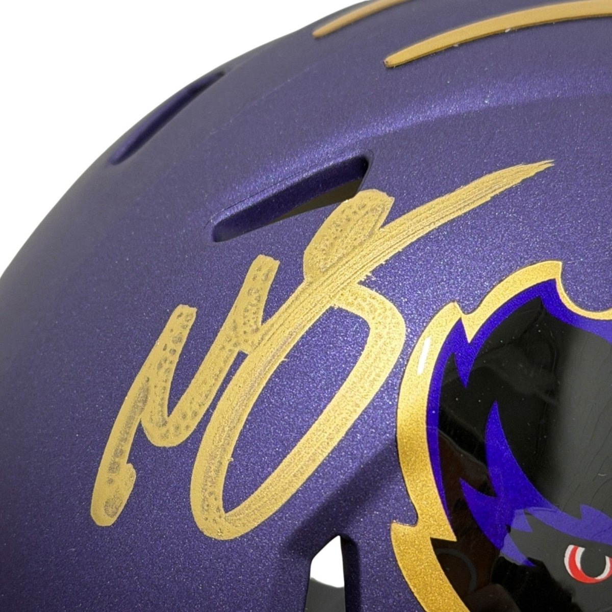 Willis McGahee Signed Baltimore Ravens Alt Purple Mini Helmet JSA Witness COA