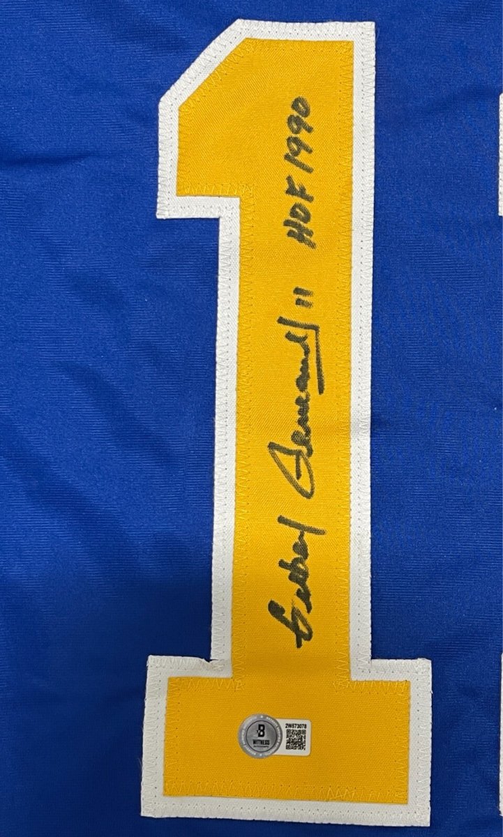 Gilbert Perreault Signed Sabers Custom Jersey w/ HOF 1990 Beckett Wit BAS COA
