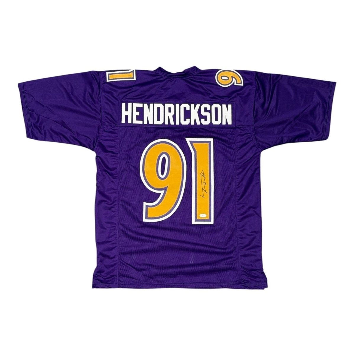Trey Hendrickson Signed Baltimore Ravens Custom Jersey JSA Witness COA
