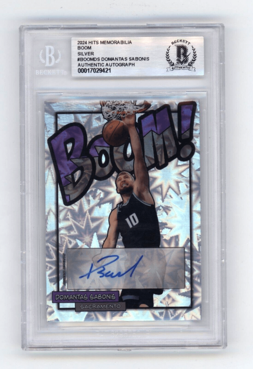 Domantas Sabonis 2024 Hits Memorabilia BOOM Silver /10 Signed BGS BAS Auto Kings