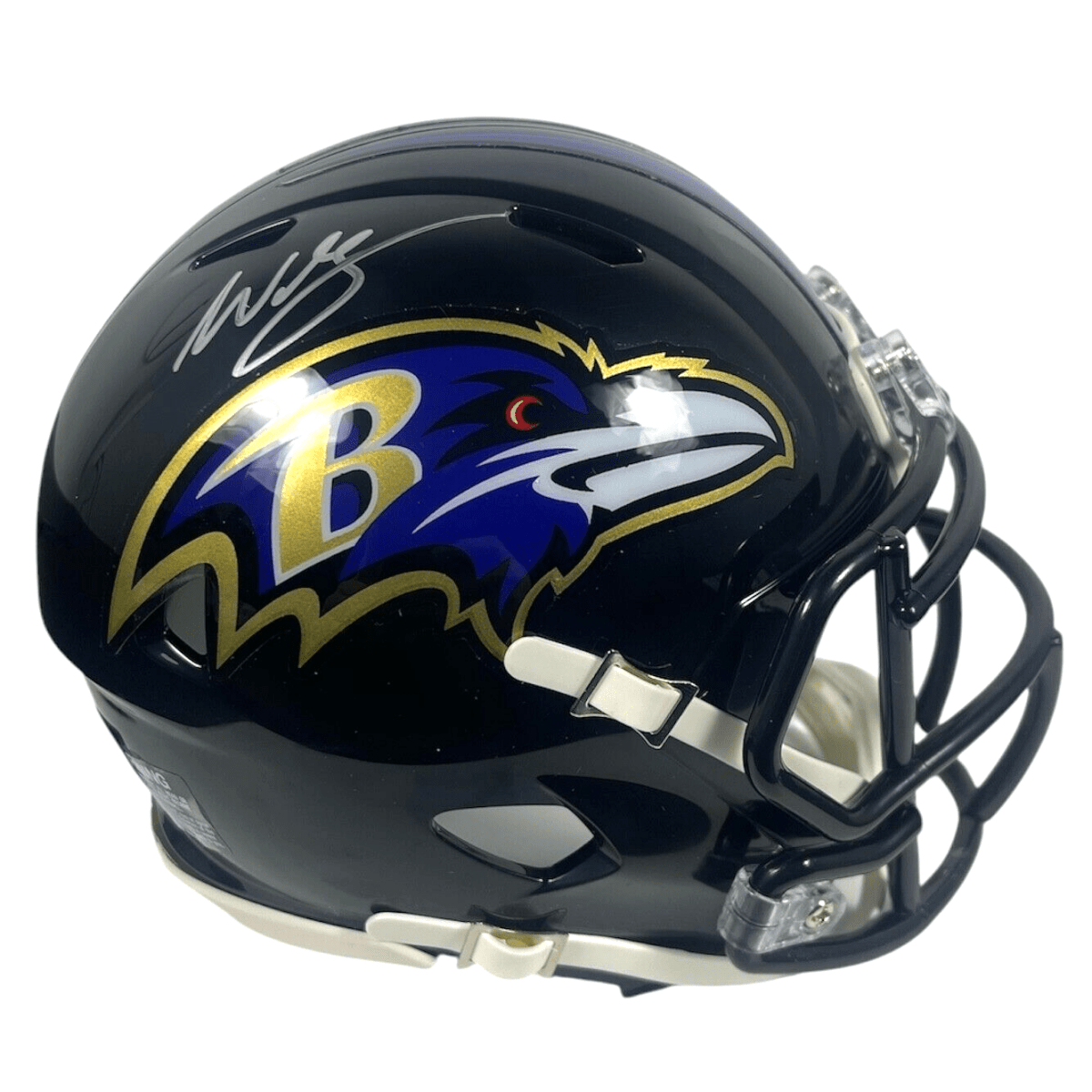 Willis McGahee Signed Ravens Speed Mini Helmet Beckett Witness BAS COA