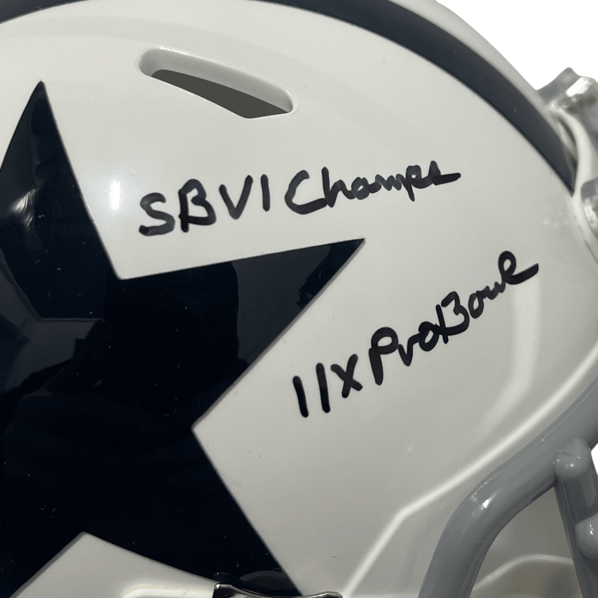 Bob Lilly Signed TB Cowboys Mini Helmet w/ 4 Ins Beckett Witness BAS COA