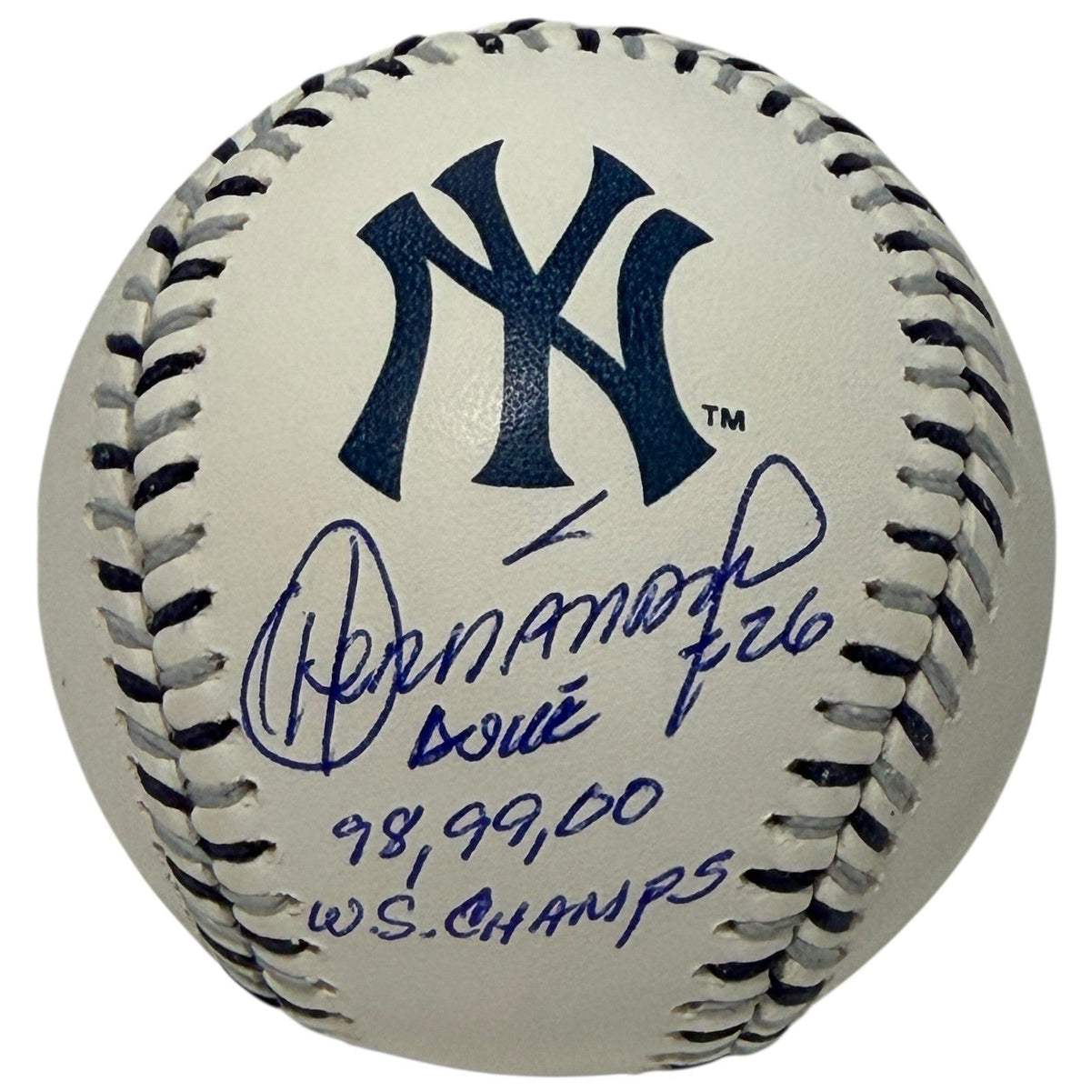 Orlando Hernandez Signed Yankees Logo Baseball w/ 2 Insc WSC JSA Witness COA