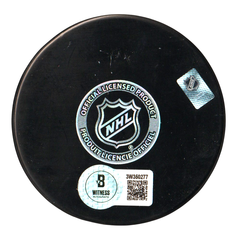 Bo Horvat Signed New York Islanders Puck w/ Bo Knows Beckett Witness BAS COA O