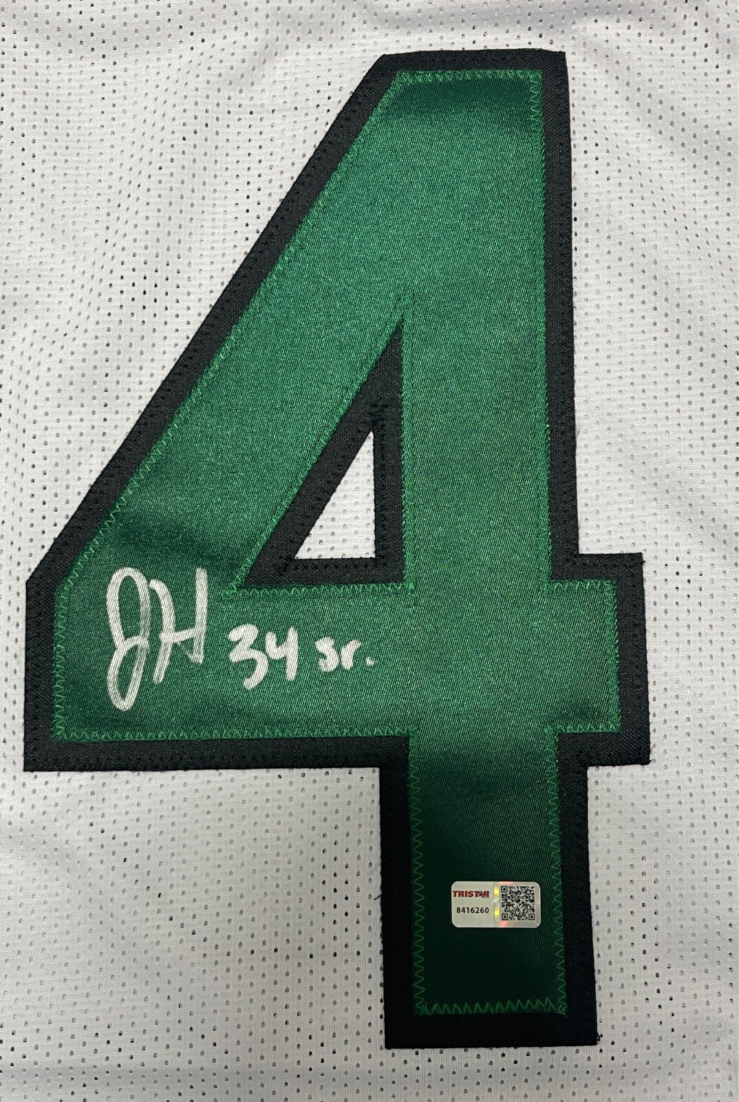 Justin Hardee Sr. Signed New York Jets Custom White Jersey TRISTAR Holo COA