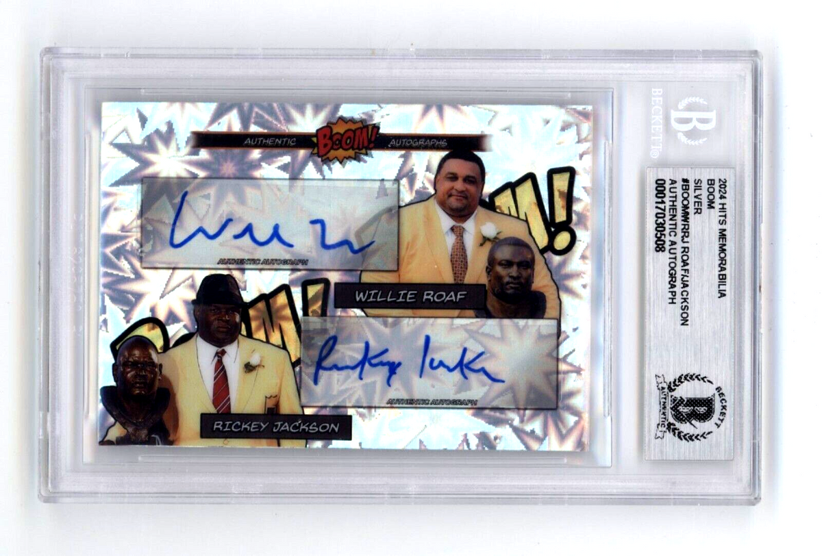 Willie Roaf &amp; Rickey Jackson 2024 Hit BOOM Silver Dual Signed BGS BAS Auto Saint