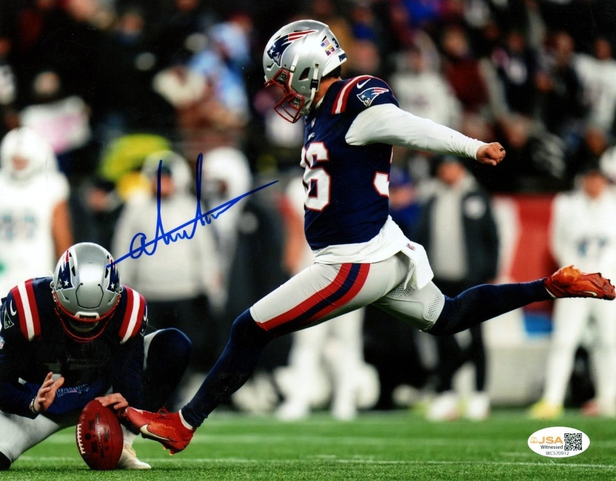 Andres Borregales Signed Autographed Patriots 8x10 Photo JSA Witness COA