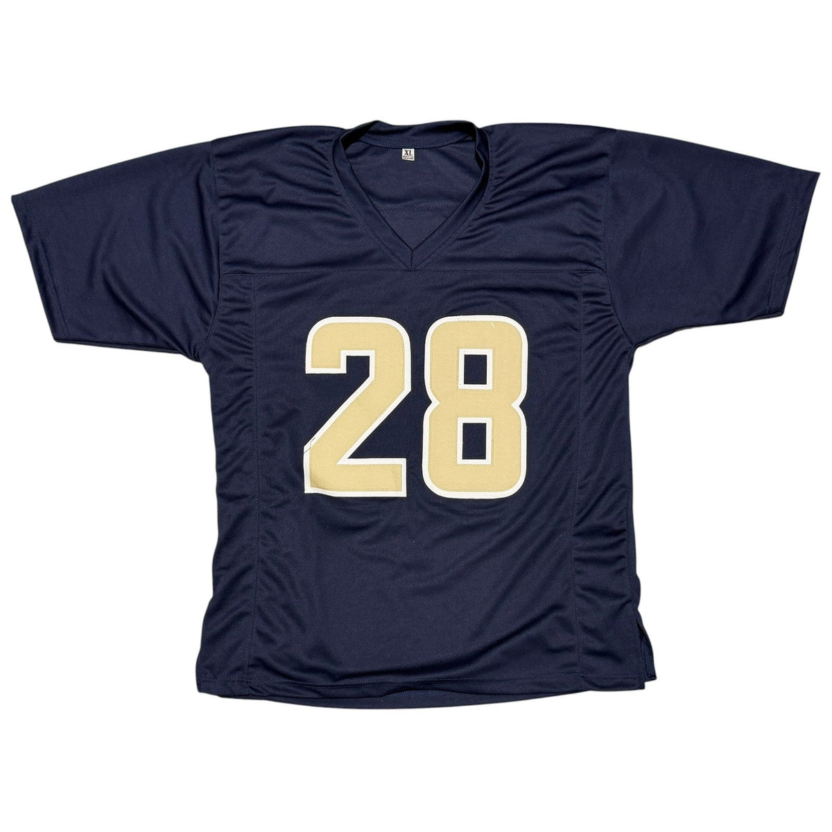 Marshall Faulk Signed St. Louis Rams Custom Navy Jersey JSA Witness COA