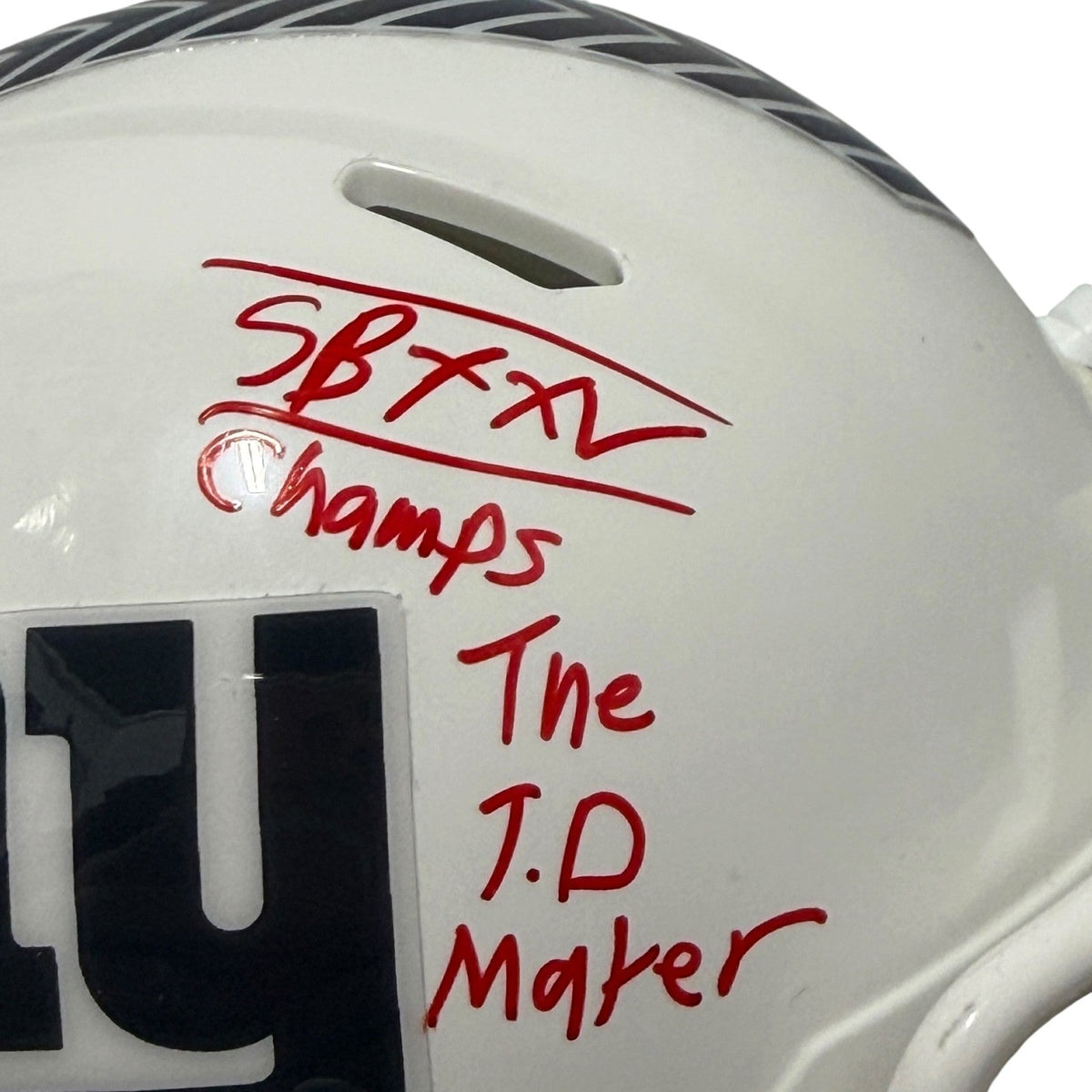 Stephen Baker Signed Giants Salute 24 Mini Helmet w/ 2x Insc JSA Witness COA