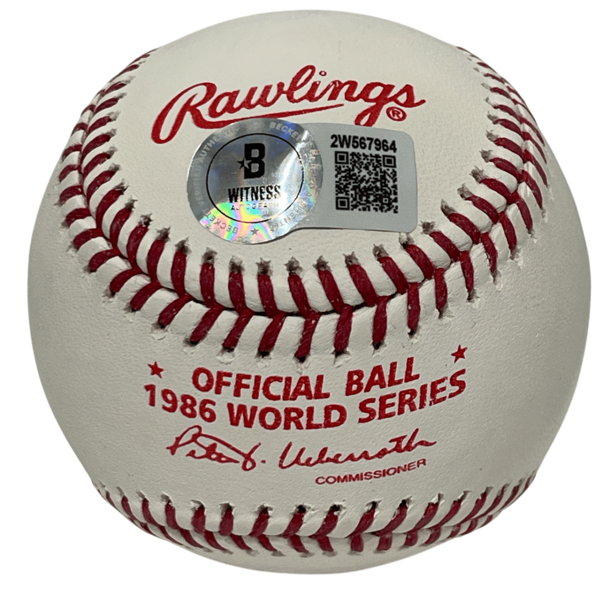 Kevin Mitchell Signed Auto 1986 World Series Baseball WS Champs Beckett BAS COA