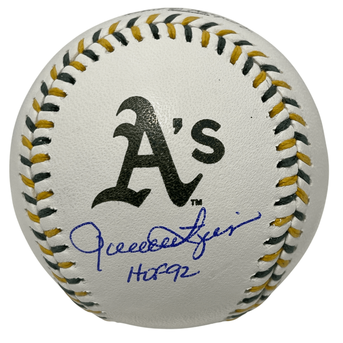 Rollie Fingers Signed Athletics Logo ROMLB Baseball w/ HOF 92 Beckett W BAS COA