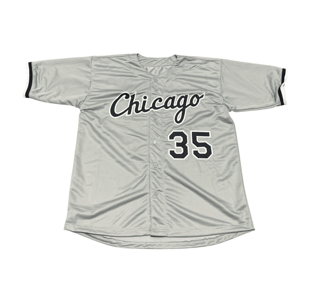 Frank Thomas Signed Chicago White Sox Custom Grey Jersey Beckett Witness BAS COA
