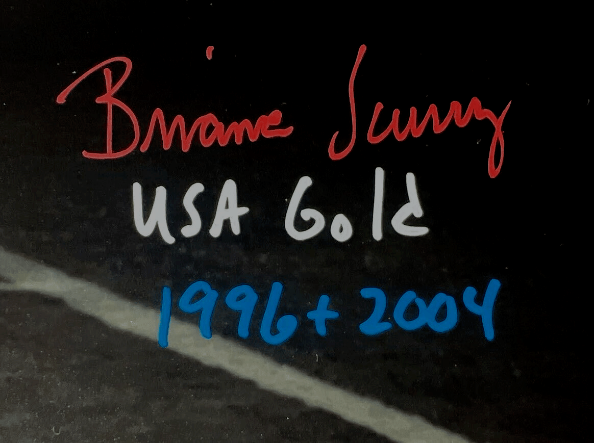Brianna Scurry Signed USA Soccer 11x14 Photo w/ USA Gold Beckett Witness BAS COA
