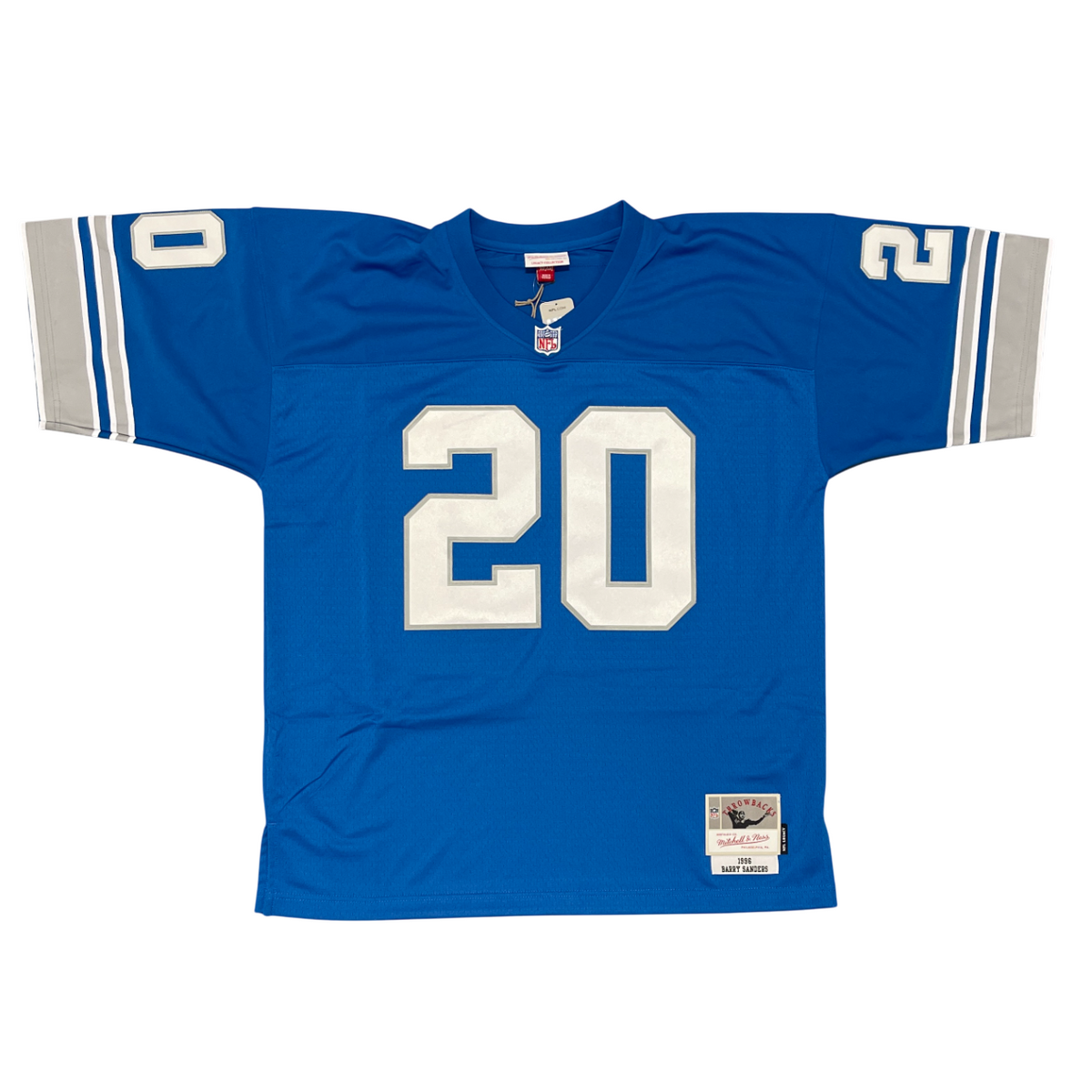 Barry Sanders Signed Detroit Lions Mitchell &amp; Ness M&amp;N Jersey JSA COA + SCHWARTZ