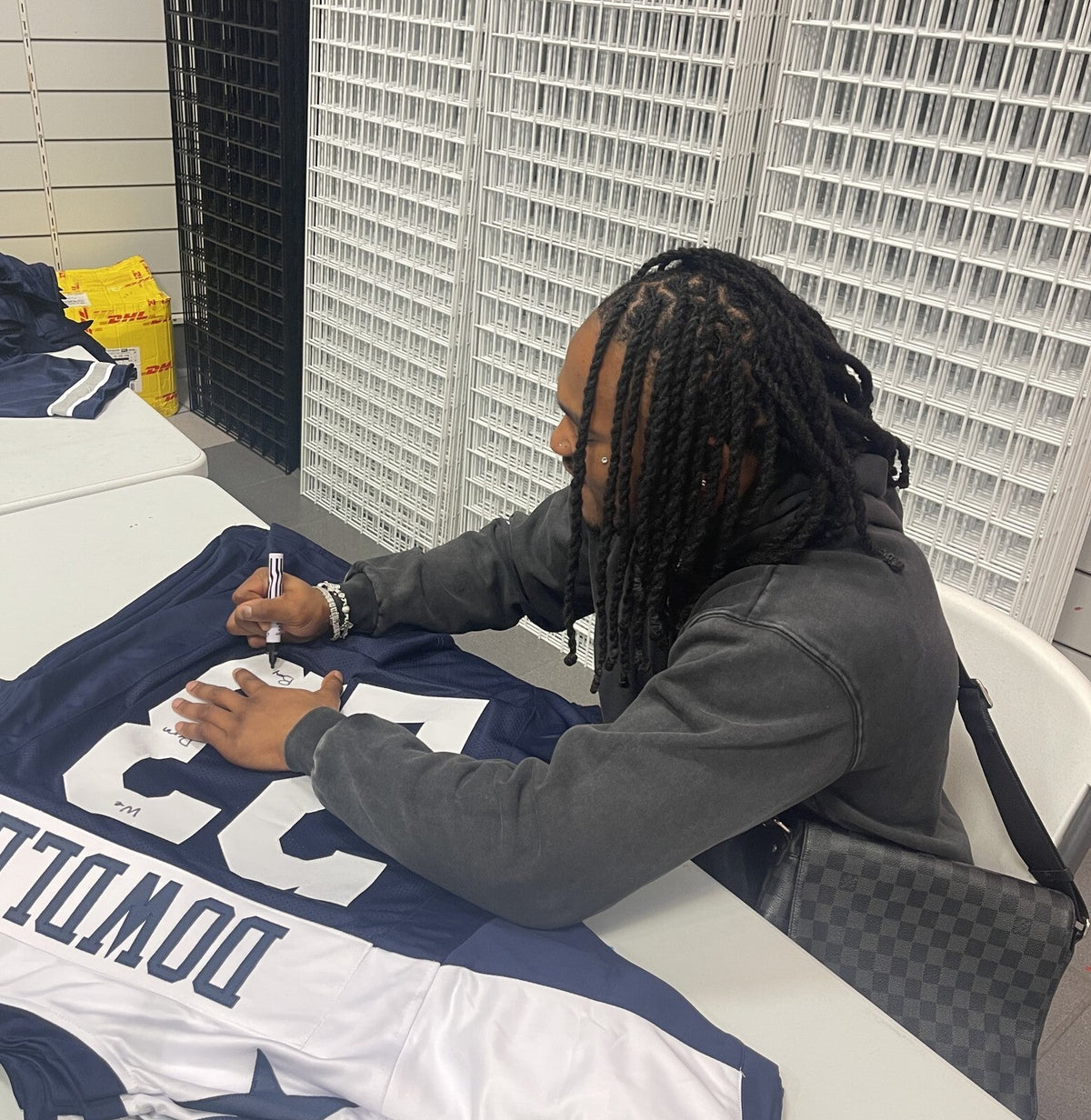 Rico Dowdle Signed Cowboys TB Custom Jersey w/ We Dem Boyz! Beckett BAS COA