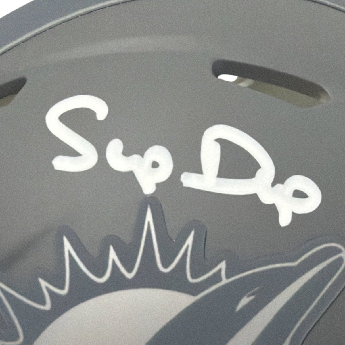 Mark Duper Signed Autographed Miami Dolphins Slate Mini Helmet JSA Witness COA