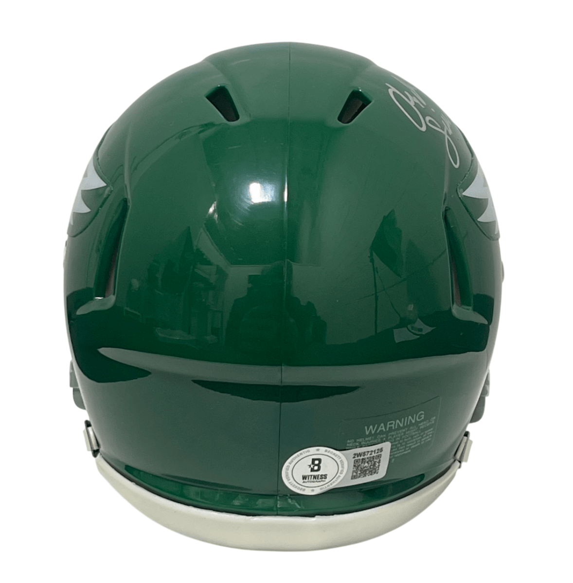 Clyde Simmons Signed Eagles TB 74-95 Mini Helmet Beckett Witness BAS COA