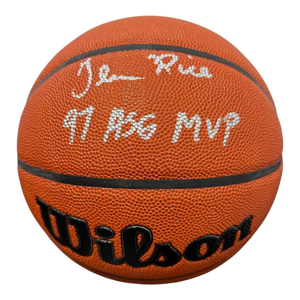 Glen Rice Signed Autographed Wilson NBA Basketball w/ 97 ASG MVP JSA Witness COA