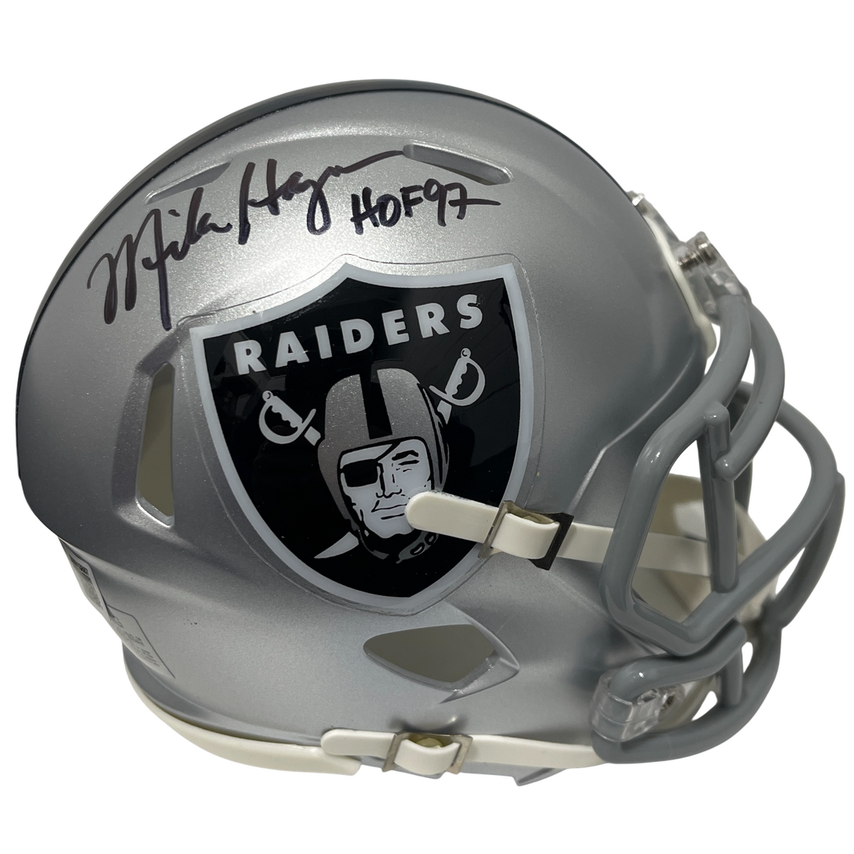 Mike Haynes Signed Raiders Speed Mini Helmet w/ HOF 97 Beckett Witness BAS COA