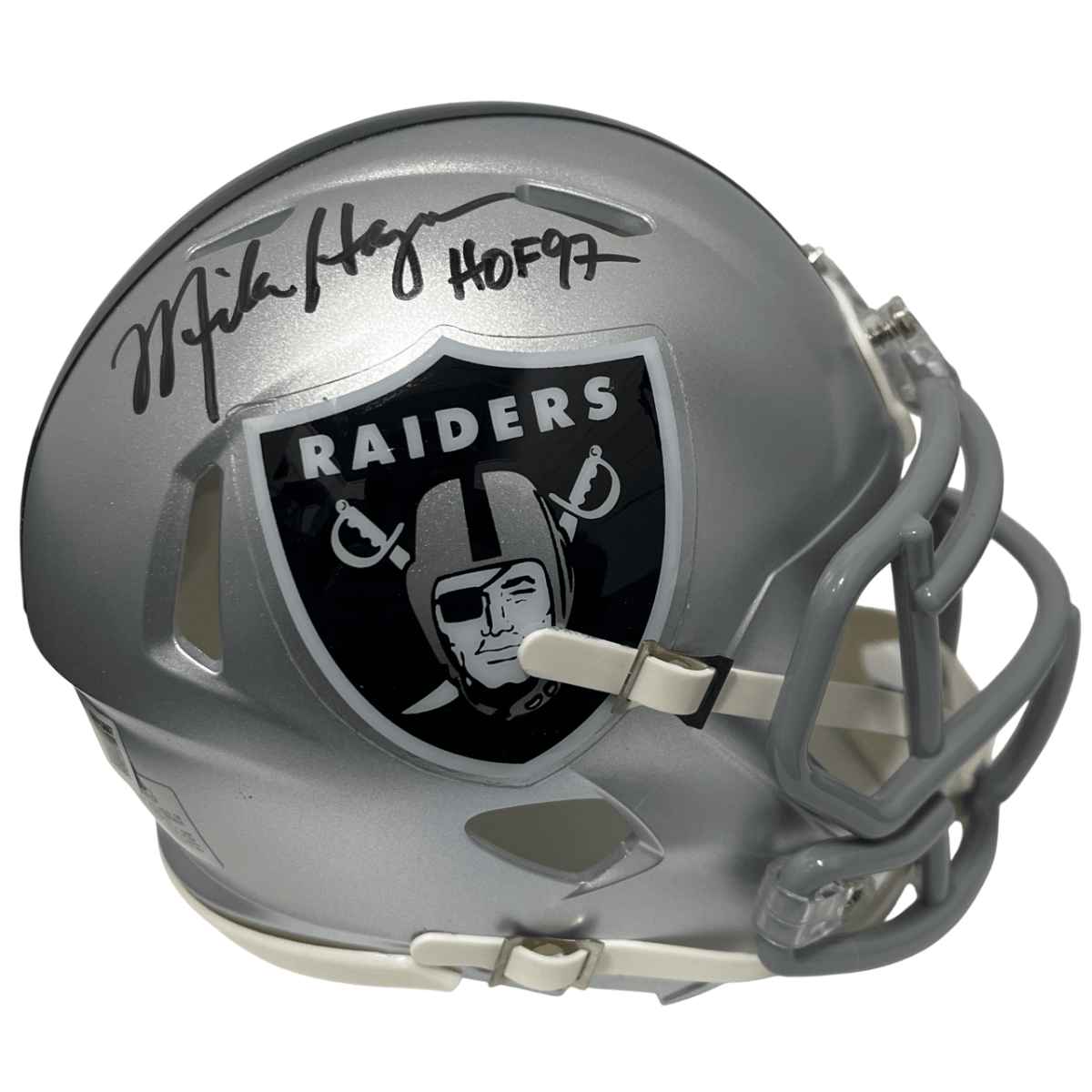 Mike Haynes Signed Raiders Speed Mini Helmet w/ HOF 97 Beckett Witness BAS COA